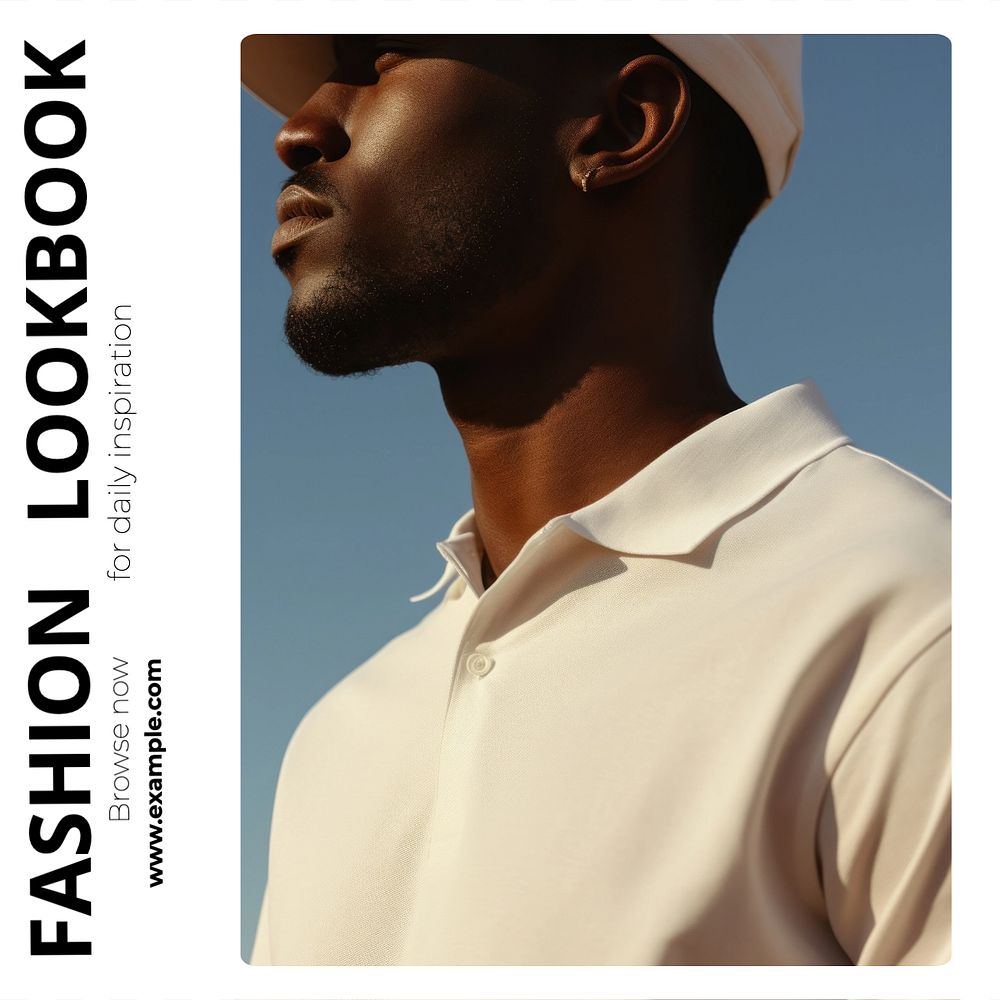 Fashion lookbook Instagram post template, editable text