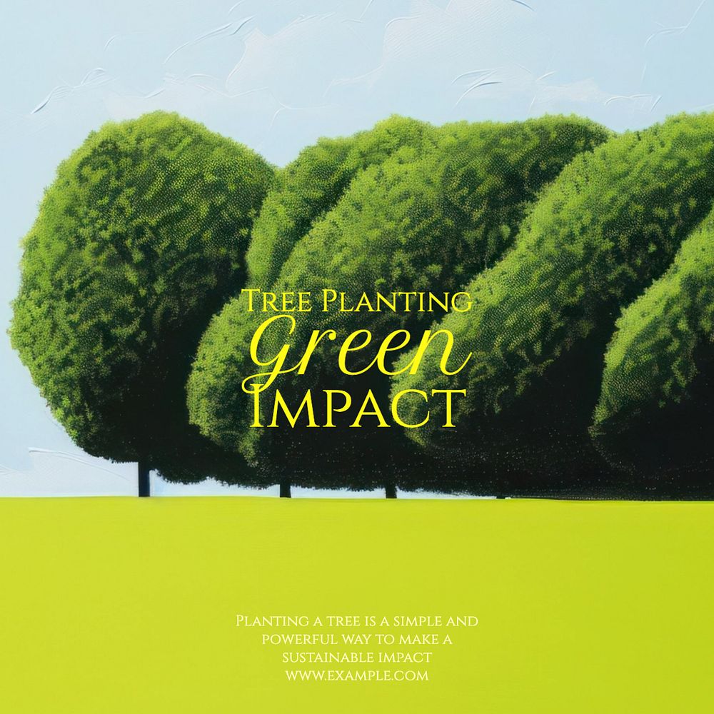 Green impact Instagram post template, editable text