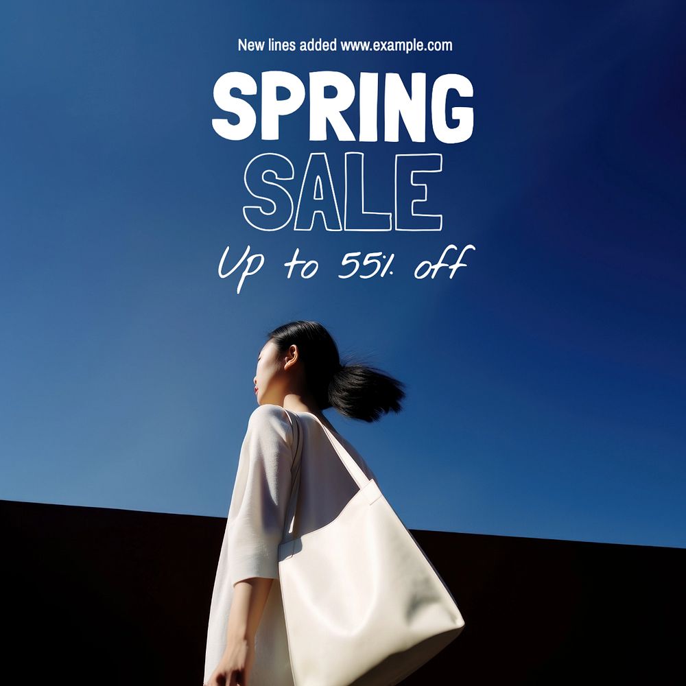 Spring sale Instagram post template, editable text