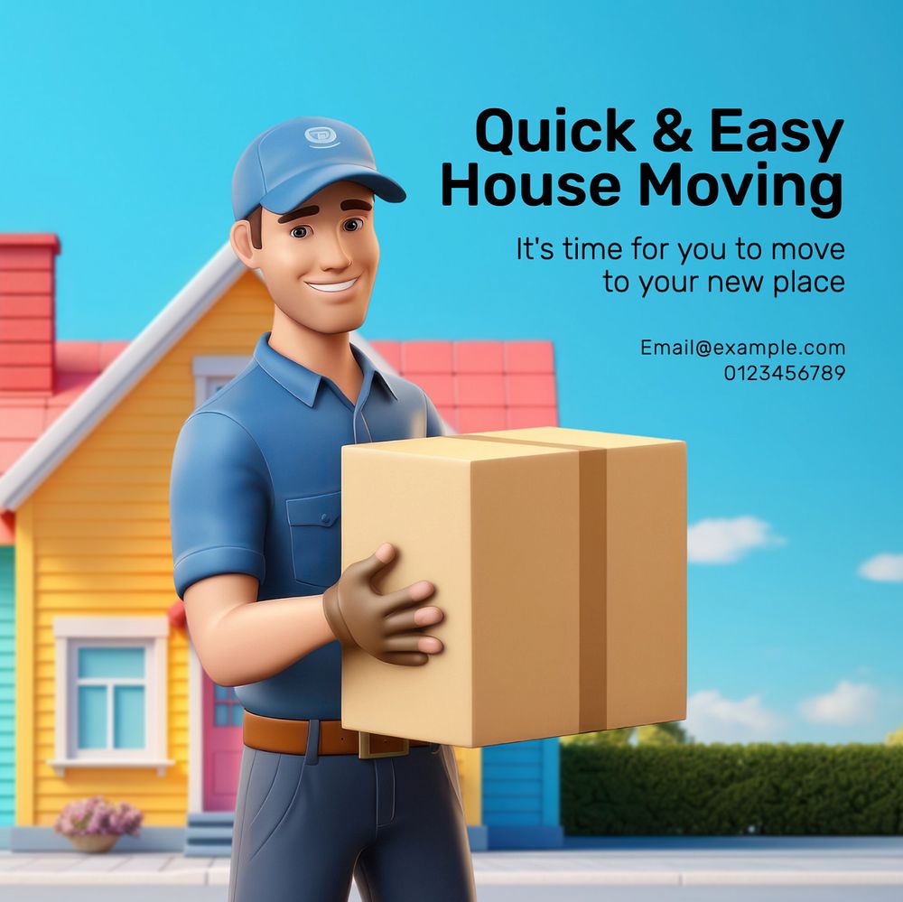 House moving service Instagram post template, editable text