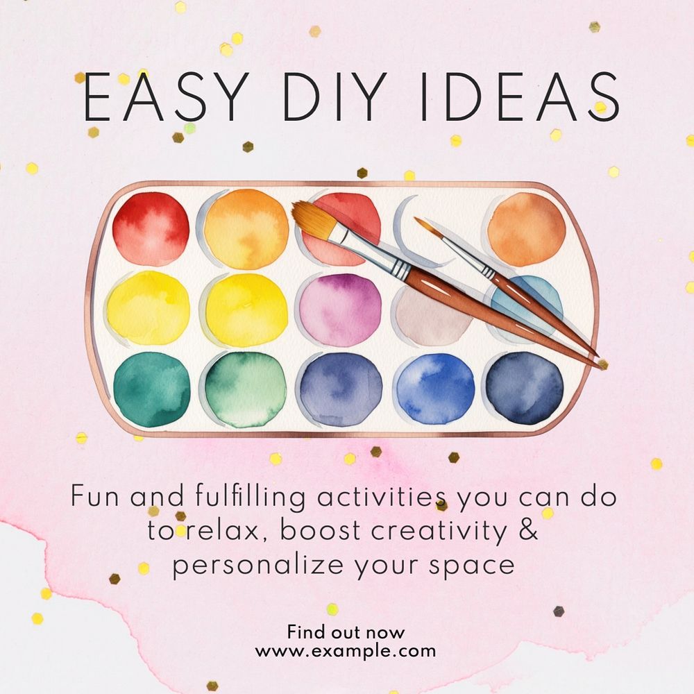 DIY ideas Instagram post template, editable text