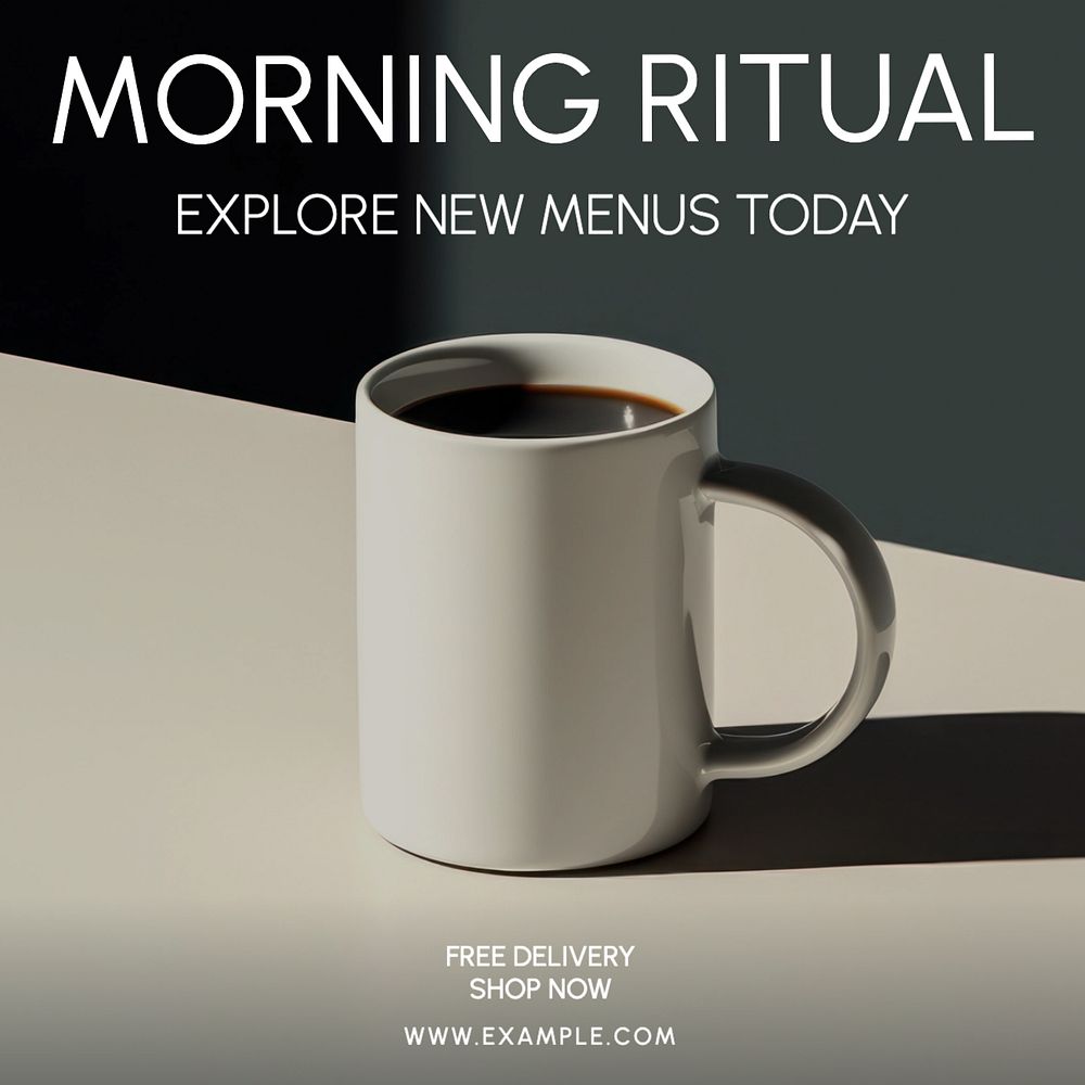 Morning ritual Instagram post template, editable text