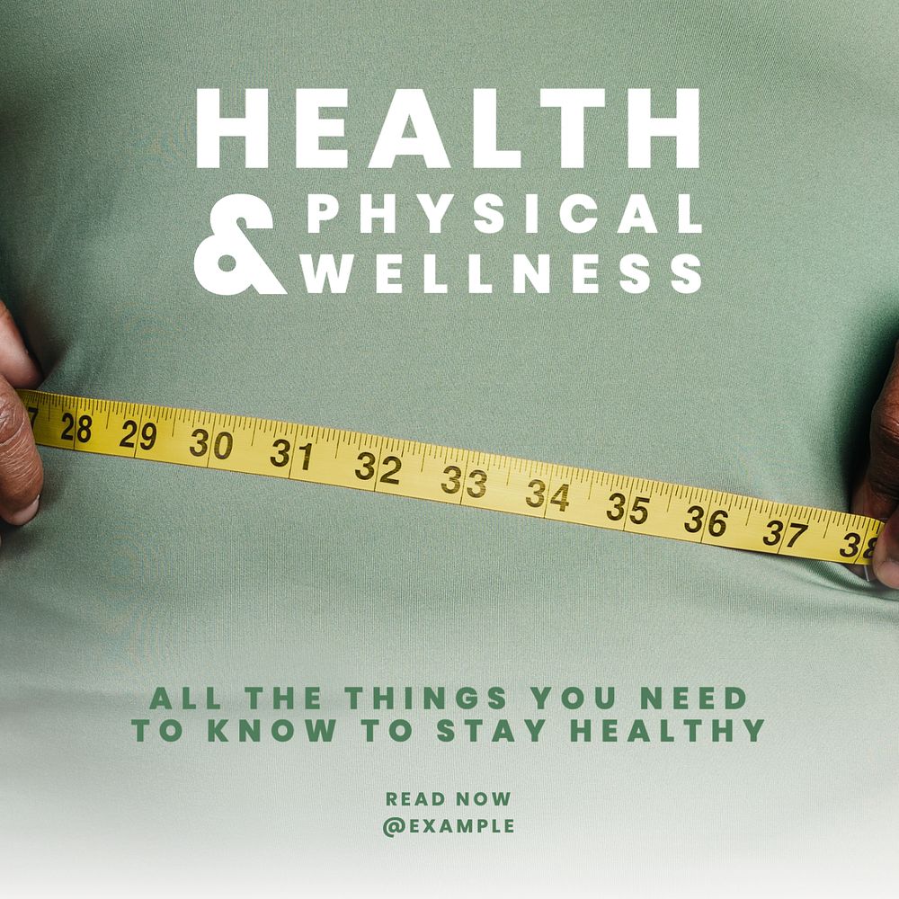 Health & physical wellness Instagram post template, editable text