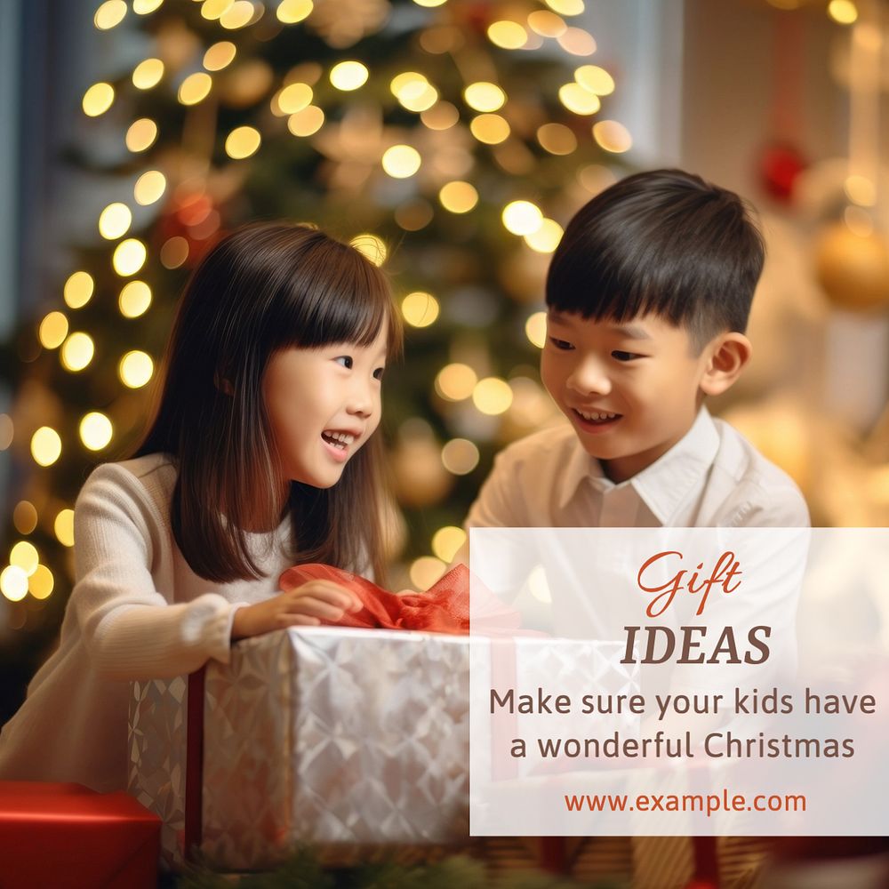 Gift ideas Instagram post template, editable text