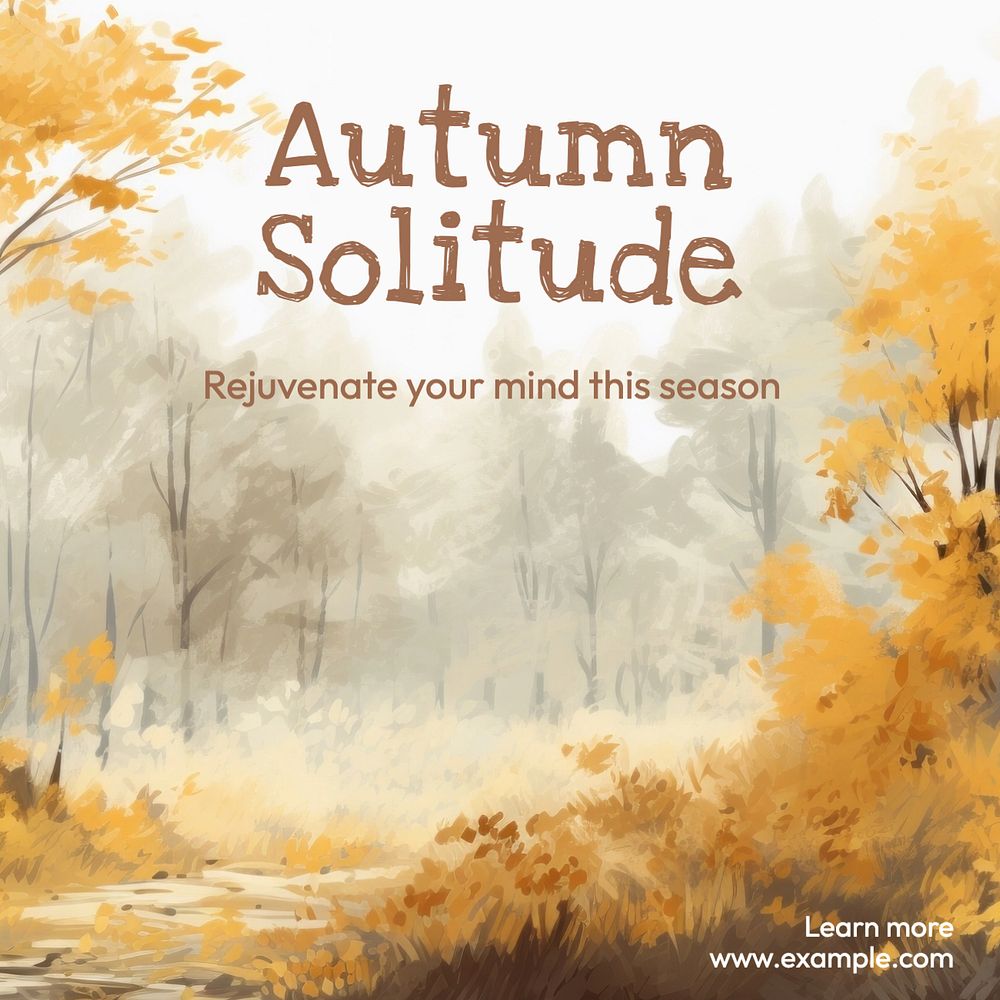 Autumn Instagram post template, editable text