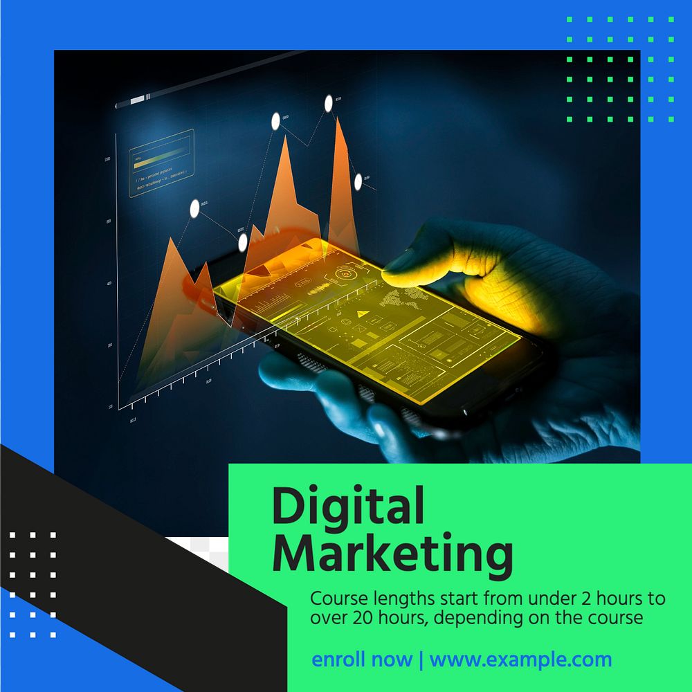 Digital marketing course Instagram post template, editable text