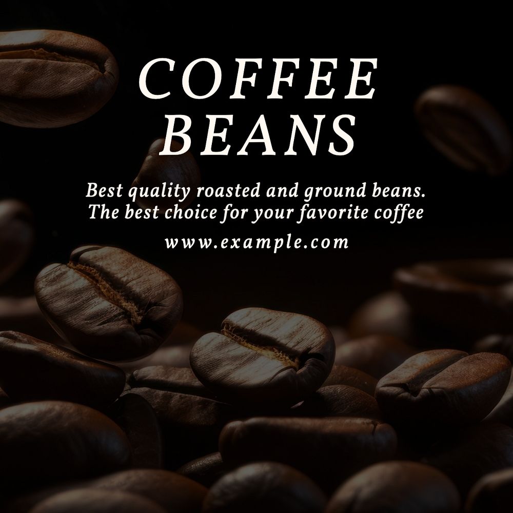 Best coffee beans Instagram post template, editable text