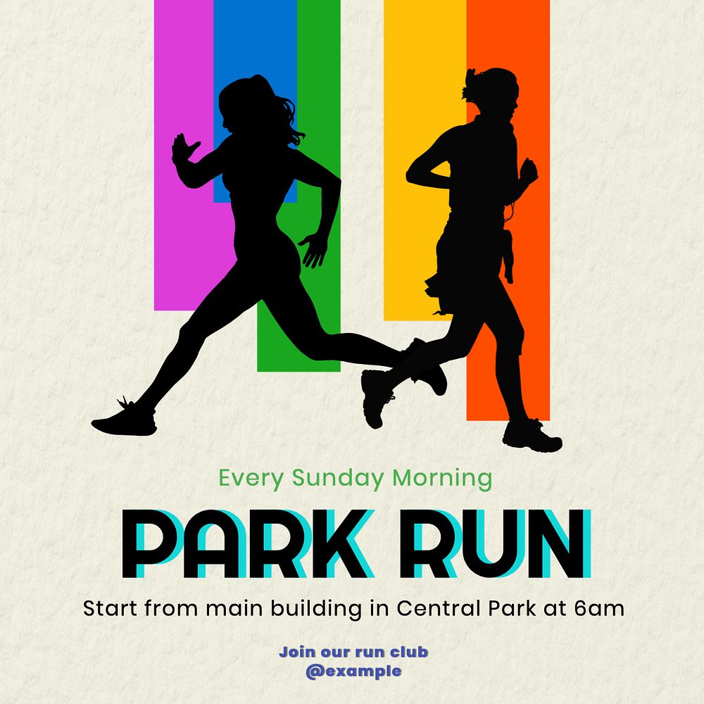 Park run post template, editable social media design