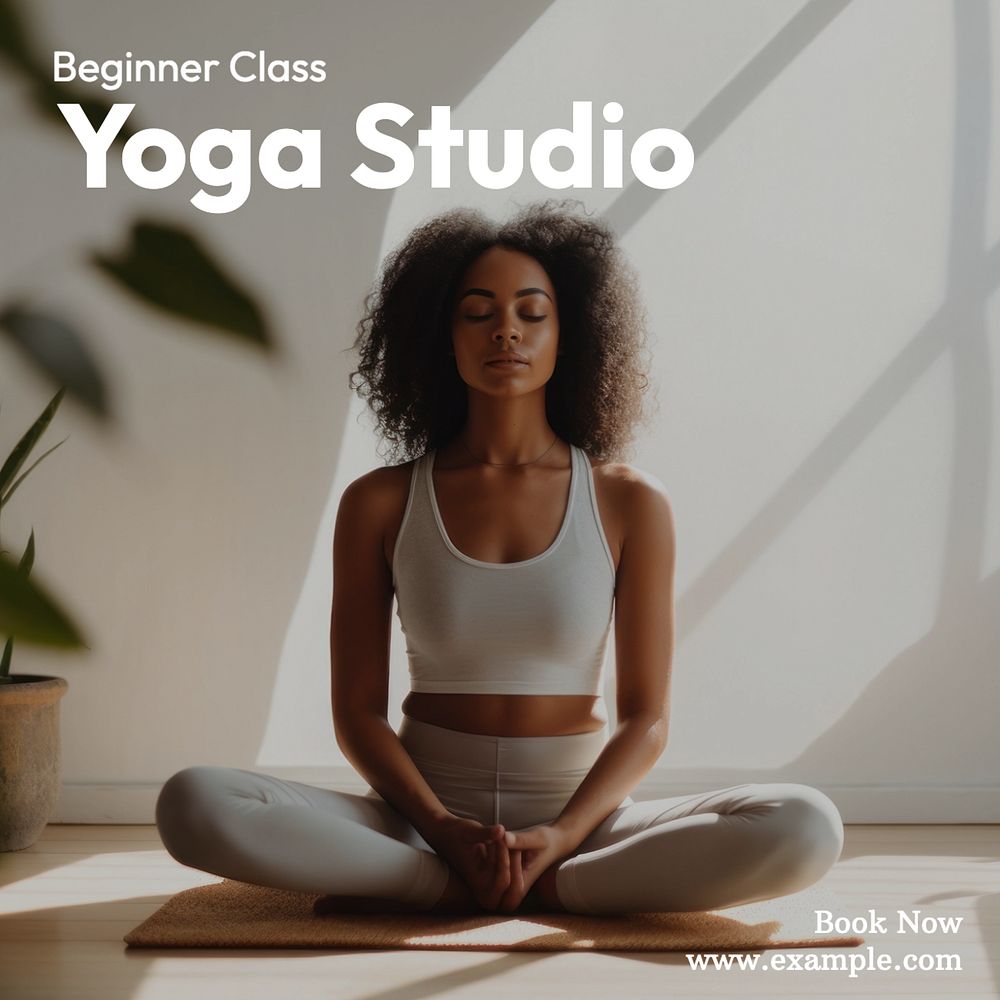 Yoga class advertisement Instagram post template, editable text