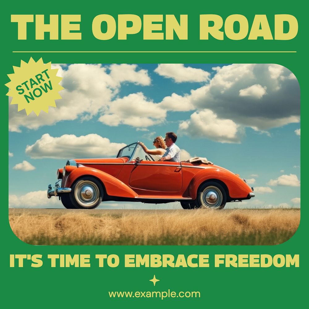 Embrace freedom Instagram post template, editable design