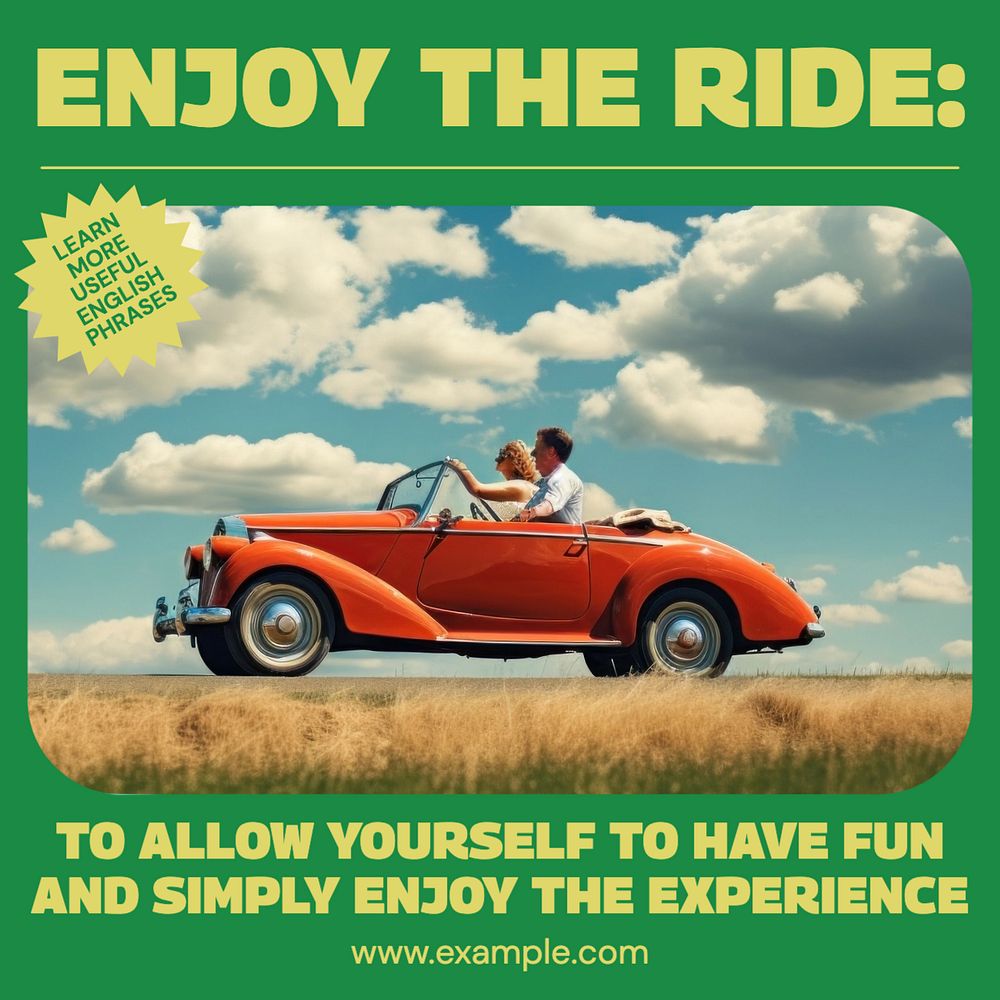 Enjoy the ride Instagram post template, editable design