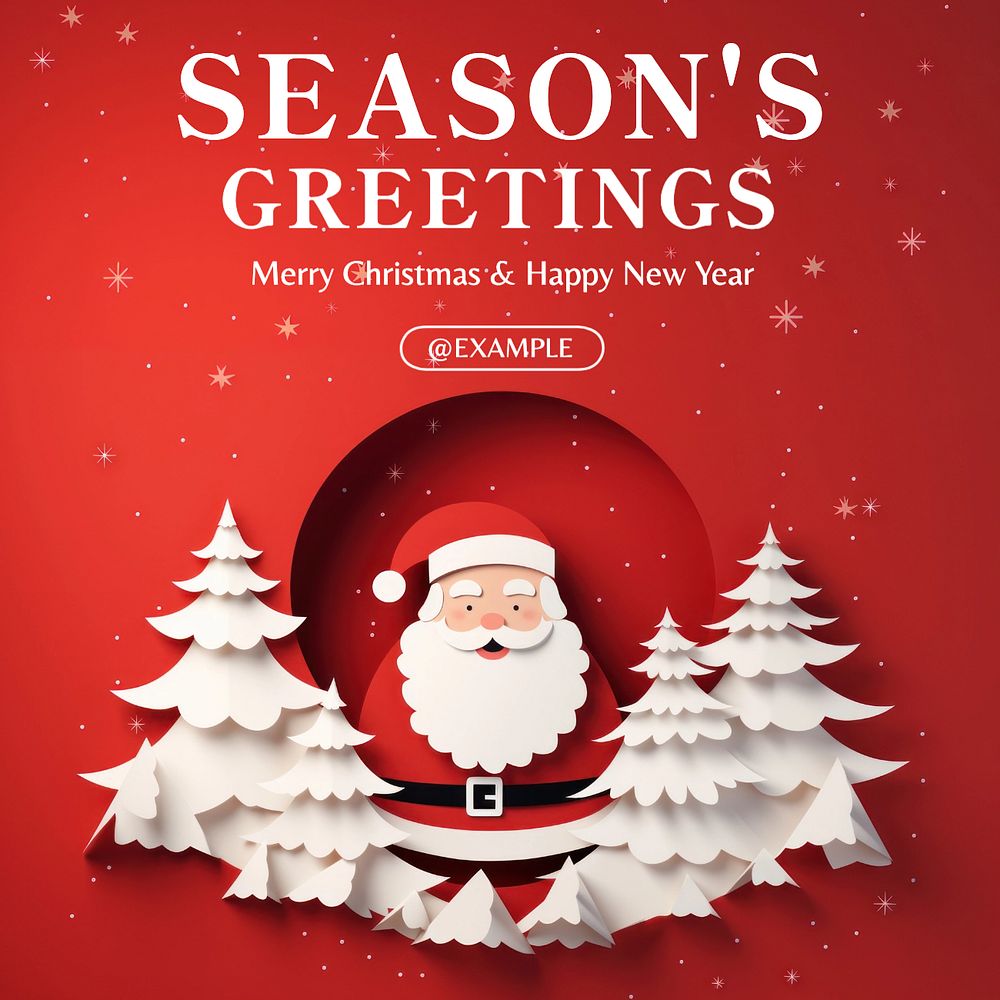 Season's greetings Instagram post template, editable text