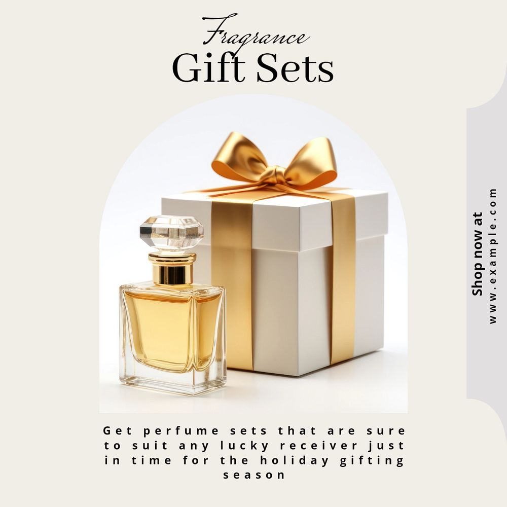 Fragrance gift sets Instagram post template, editable text
