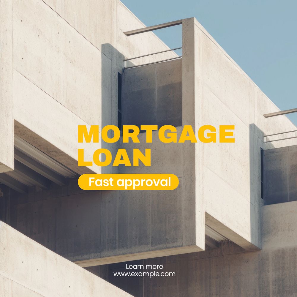 Mortgage loan Instagram post template, editable text