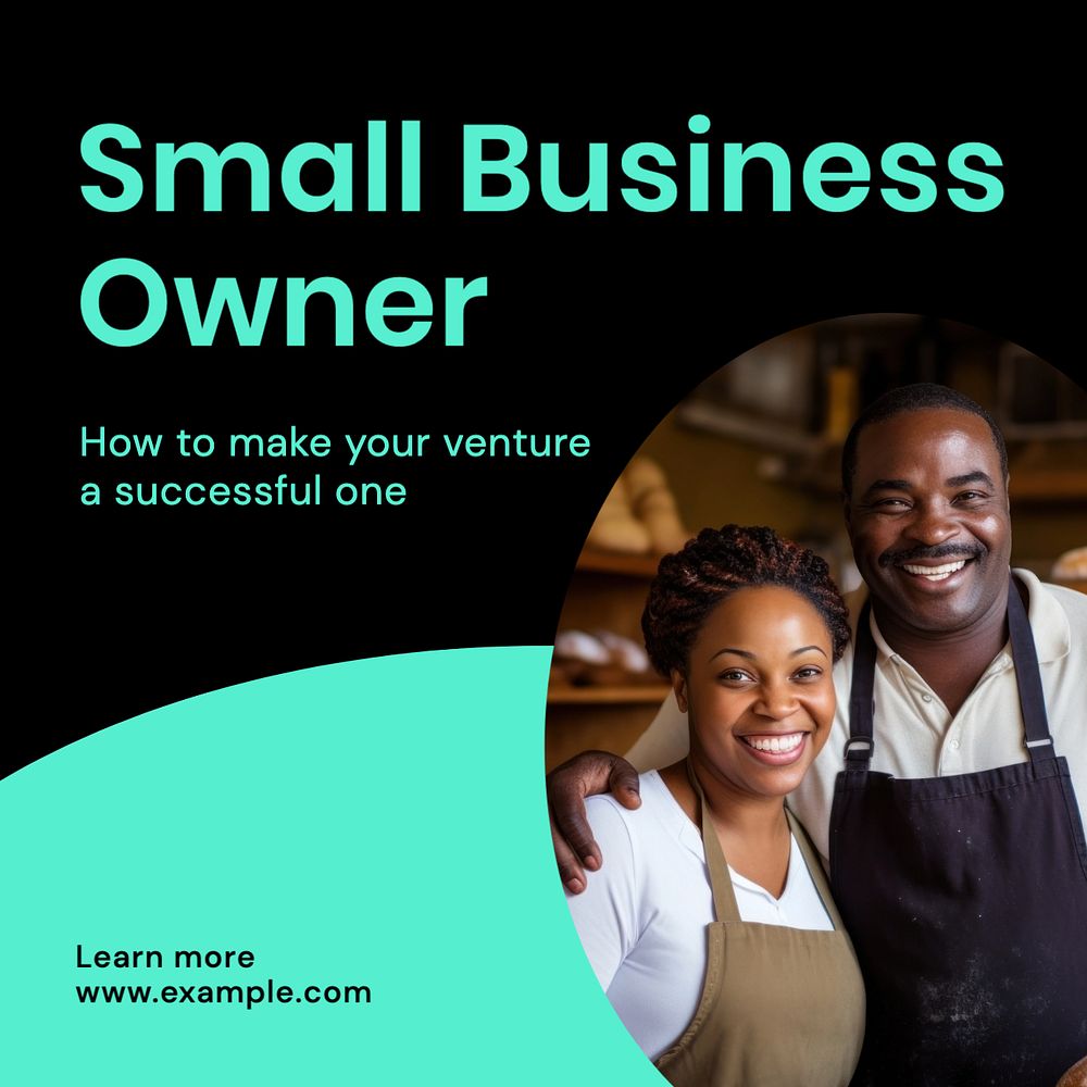 Small business owner Instagram post template, editable text