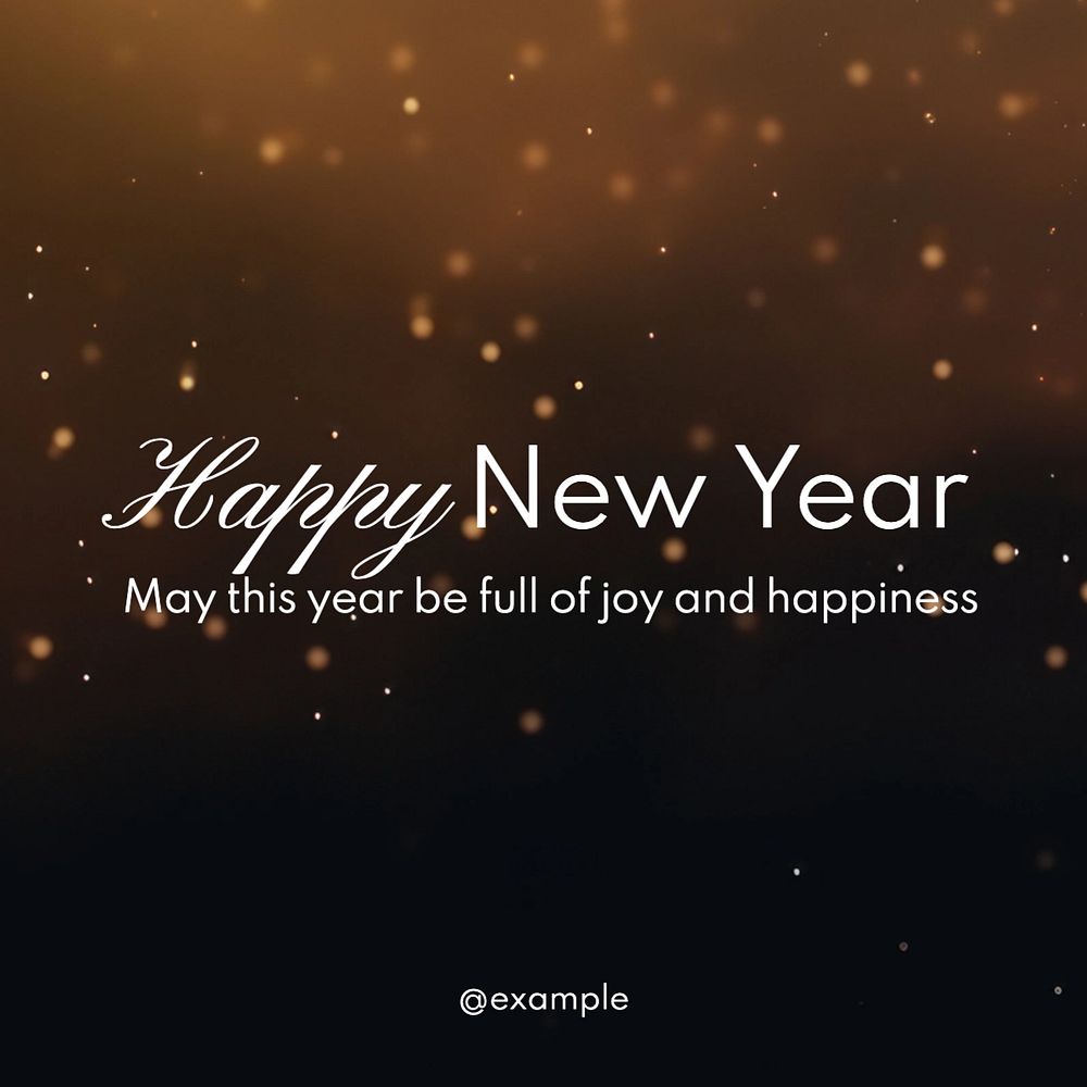 Happy New Year Instagram post template, editable text