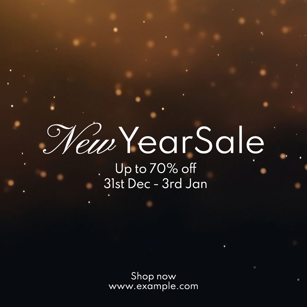 New Year sale Instagram post template, editable text