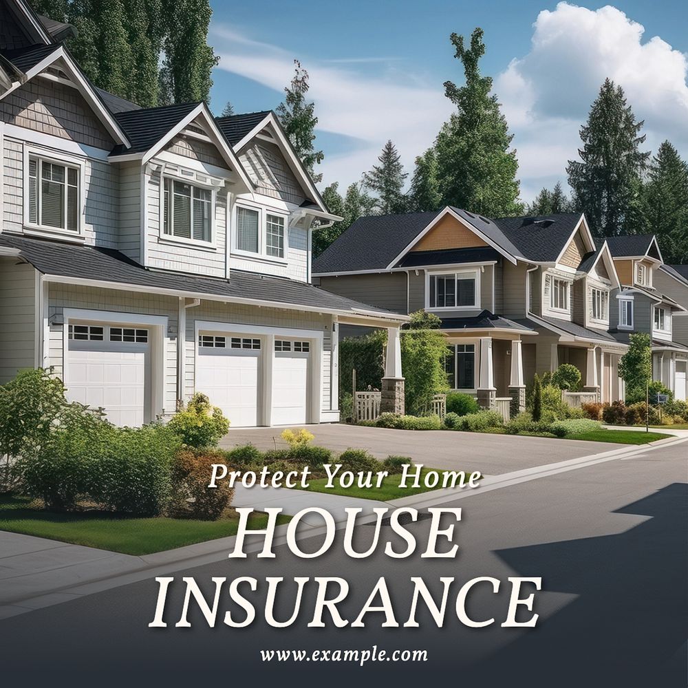 House insurance Instagram post template, editable text