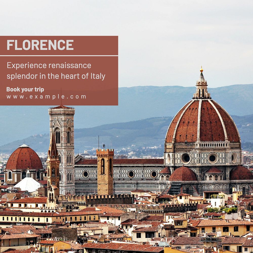 Florence Instagram post template, editable text