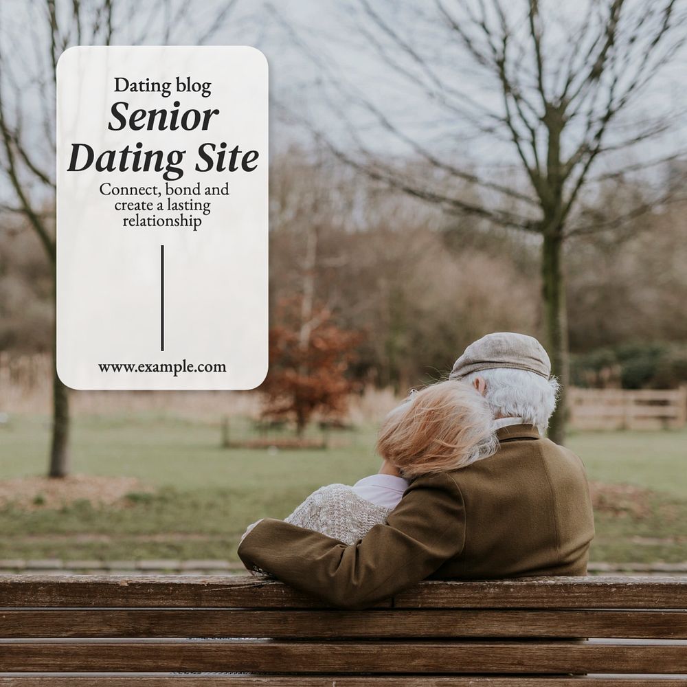 Senior dating site Instagram post template, editable text