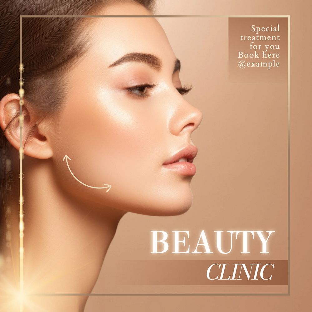 Beauty clinic Instagram post template, editable text