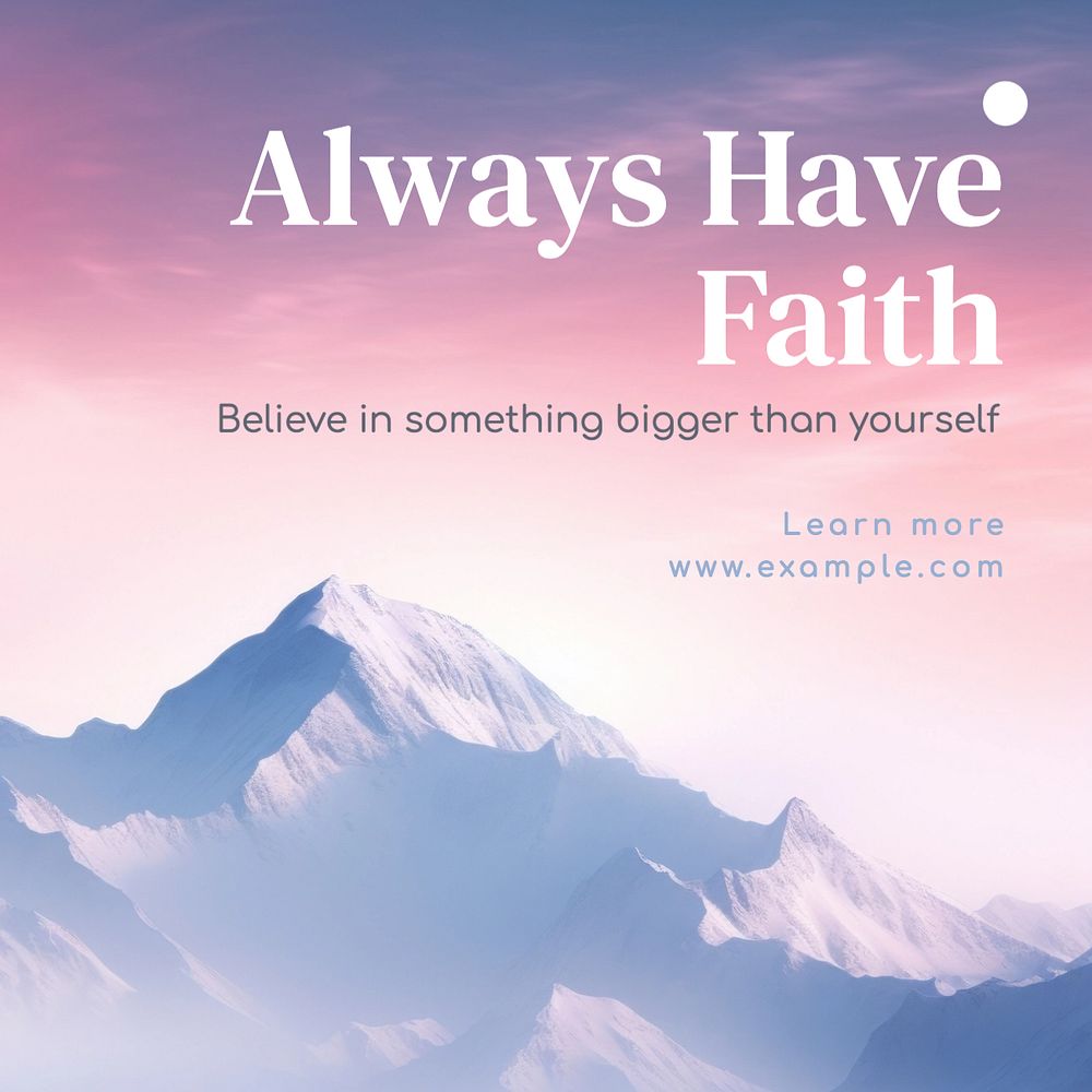 Faith Instagram post template, editable text