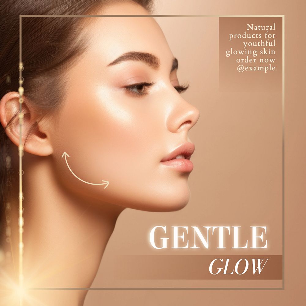 Gentle glow Instagram post template, editable text