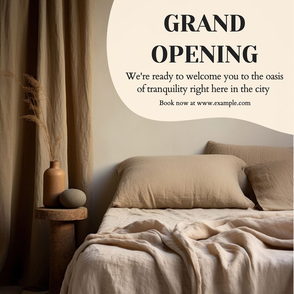 Grand opening Instagram post template, editable text