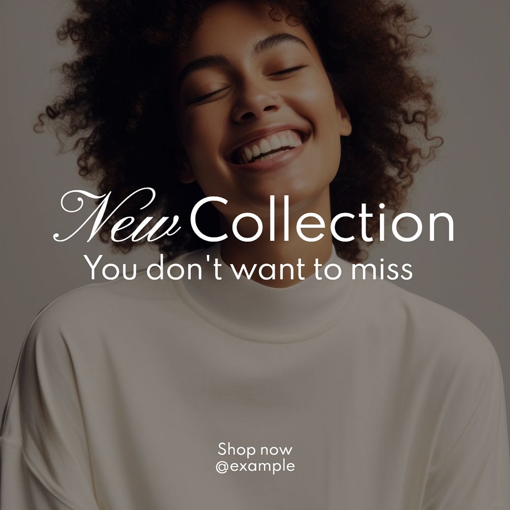 New collection Instagram post template, editable text
