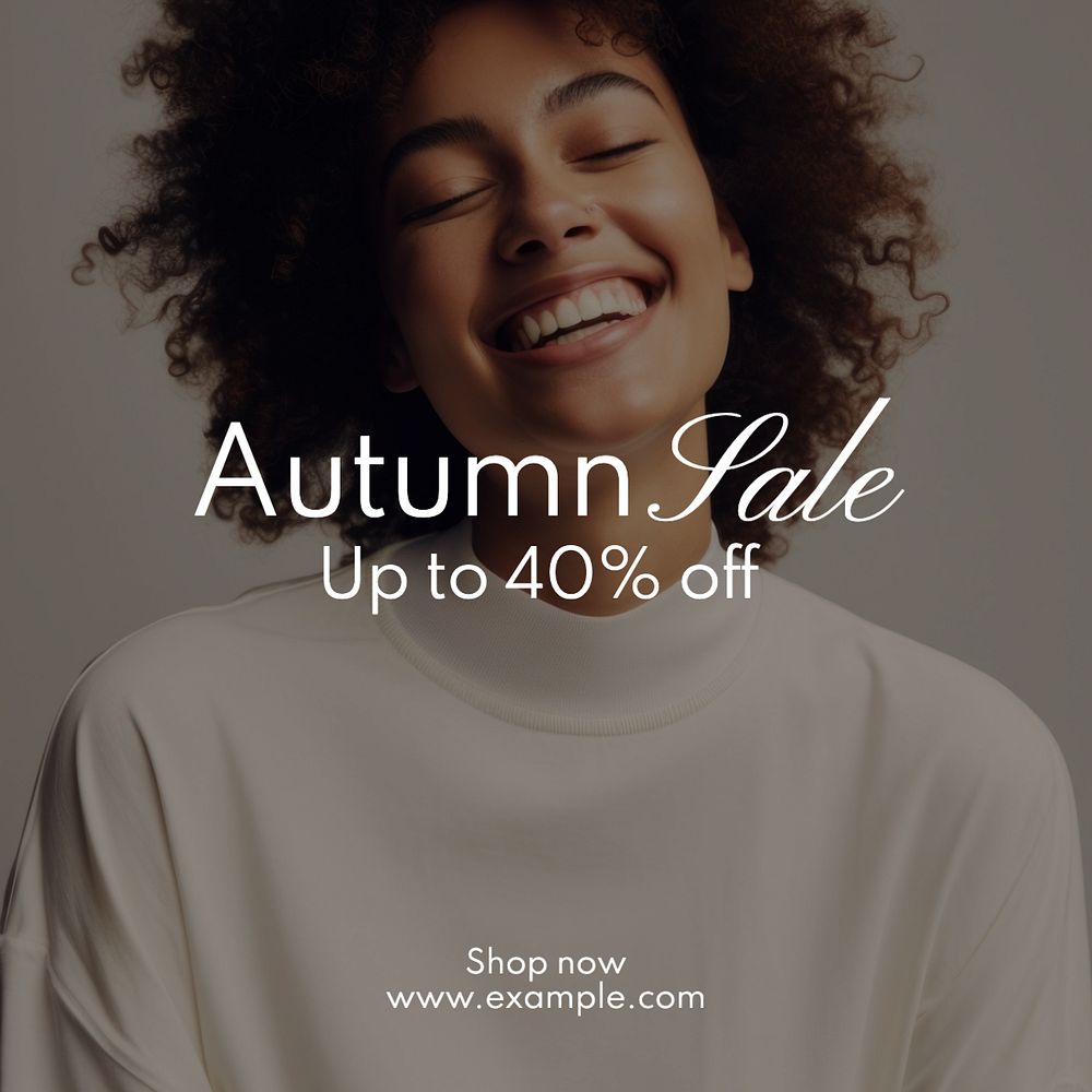 Autumn sale Instagram post template, editable text