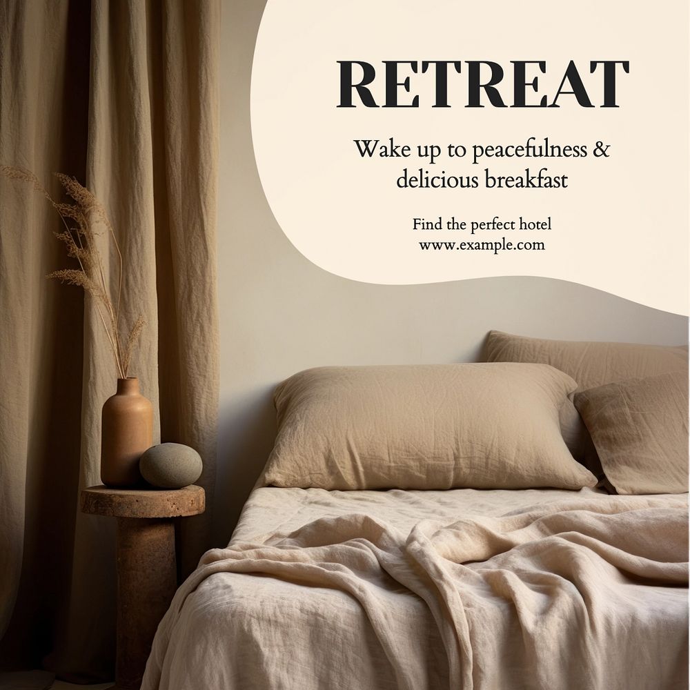 Wellness retreat Instagram post template, editable text