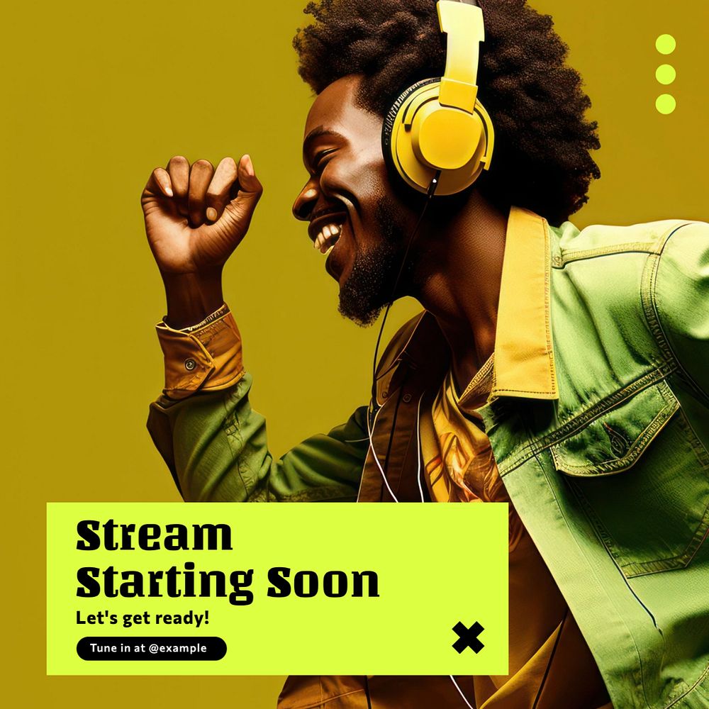 Streaming soon Instagram post template, editable text