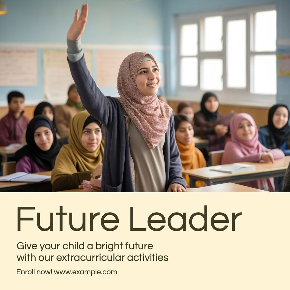 Future leader activities Instagram post template, editable text