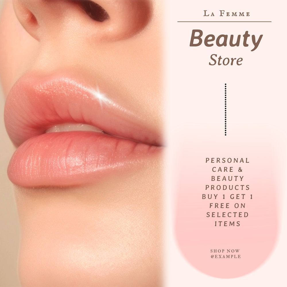 Beauty store Instagram post template, editable text