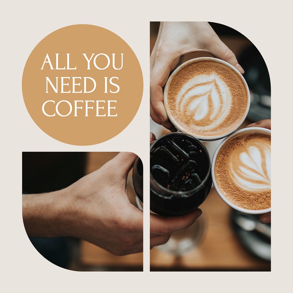 Coffee Facebook post template, editable design