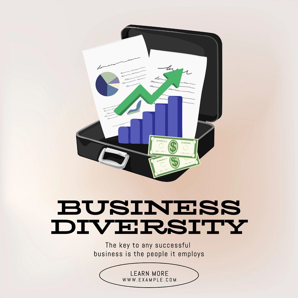 Business diversity post template, editable social media design