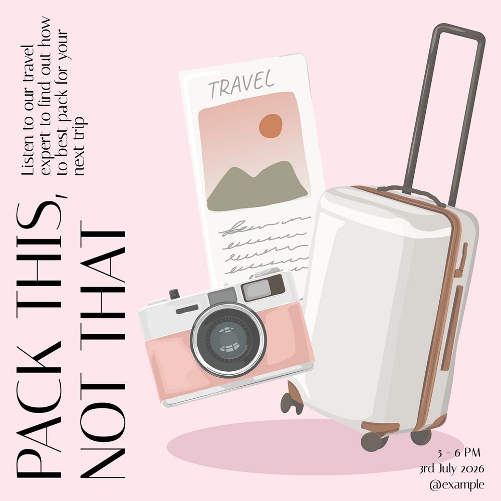 Packing tips post template, editable social media design