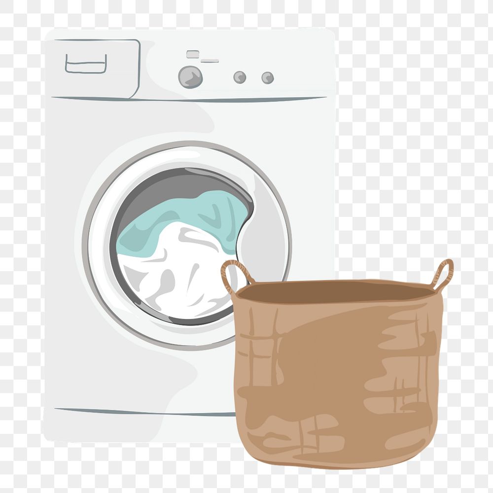 Laundry day png element, aesthetic illustration, editable design