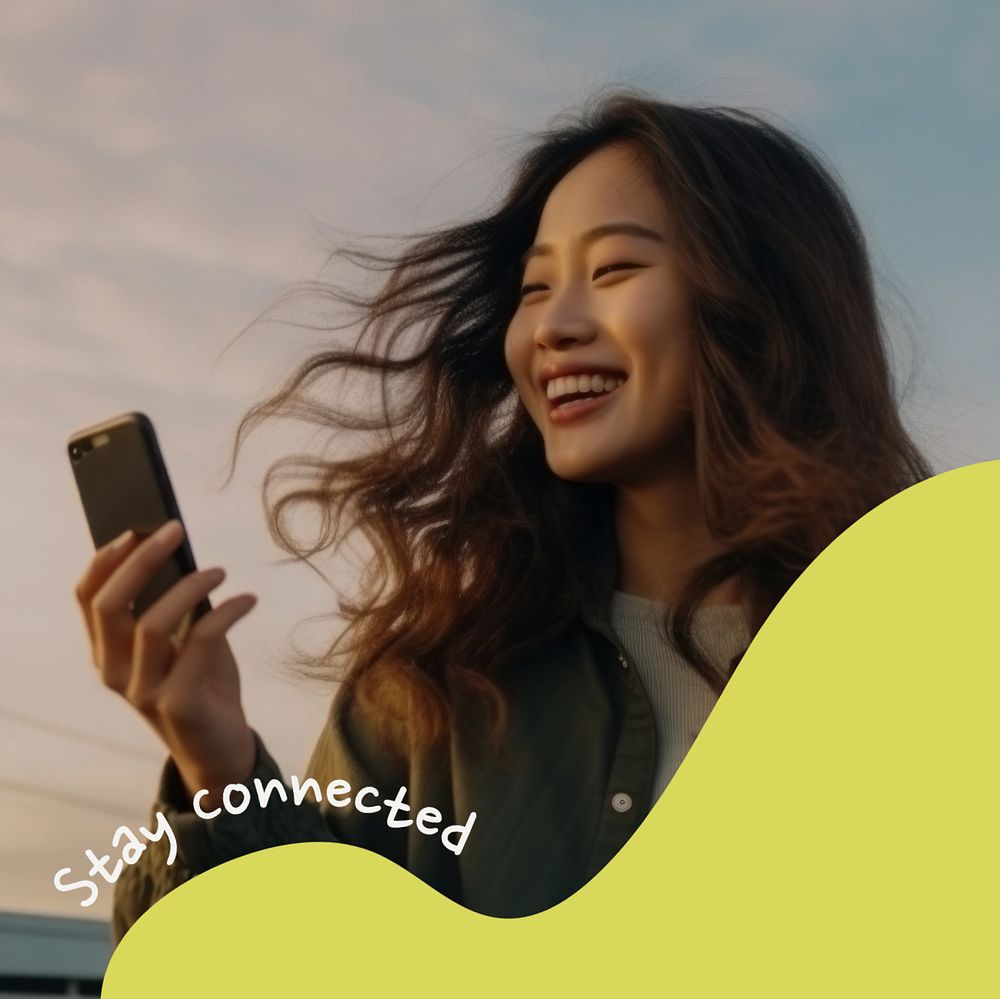 Mobile network Instagram post template, editable text