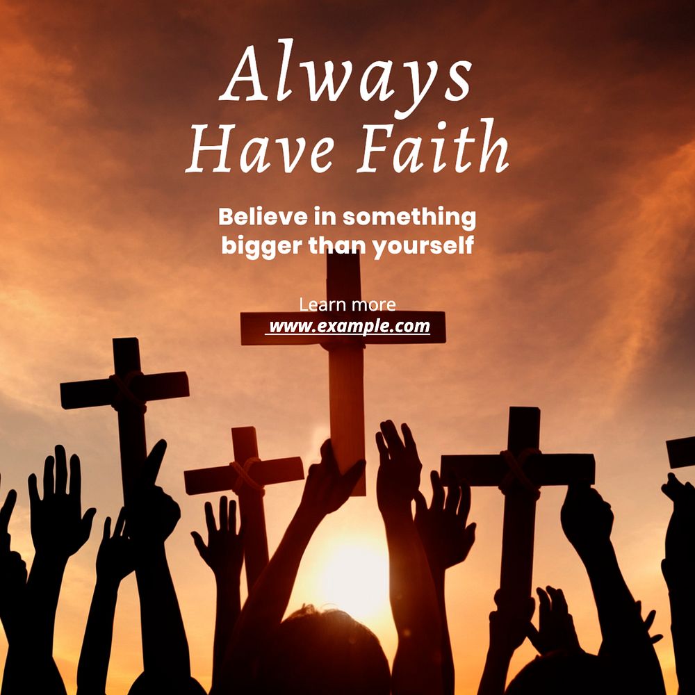 Faith Instagram post template, editable text