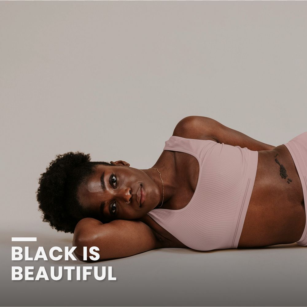 Black is beautiful Instagram post template, editable text