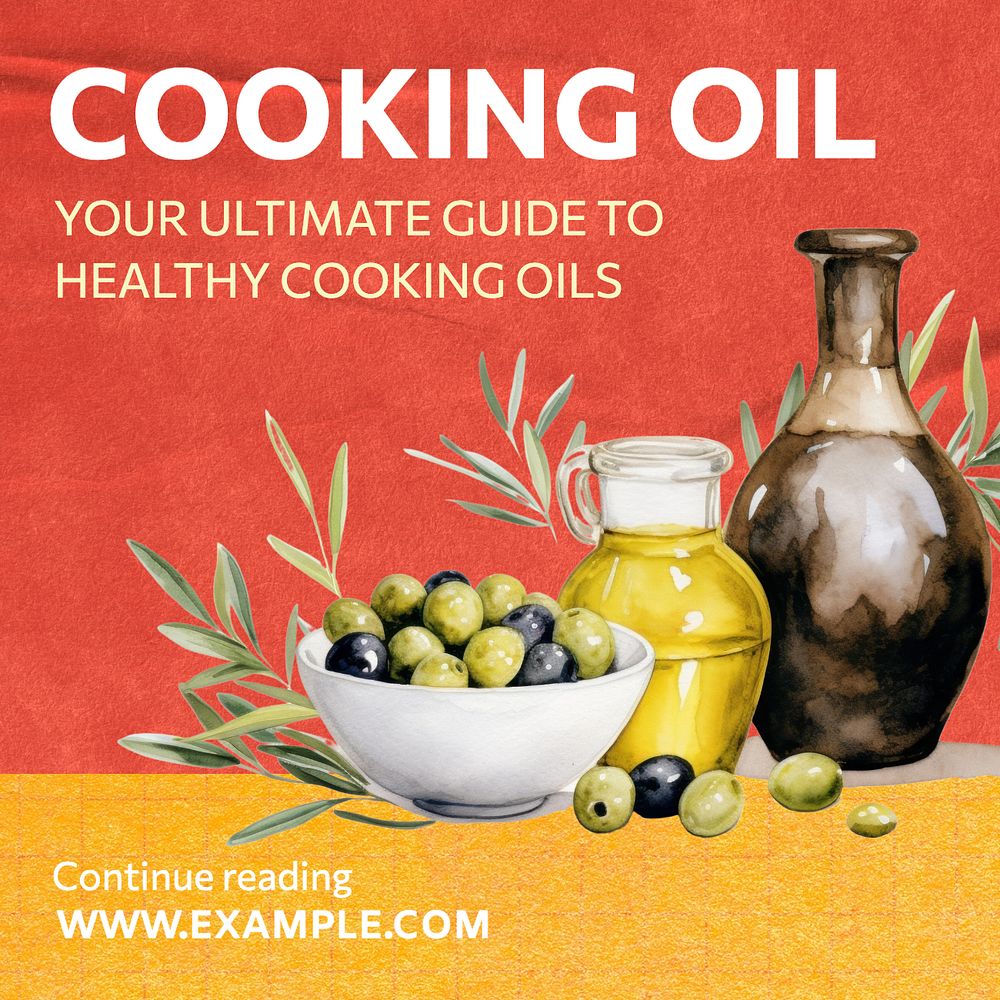 Cooking oil Instagram post template, editable text