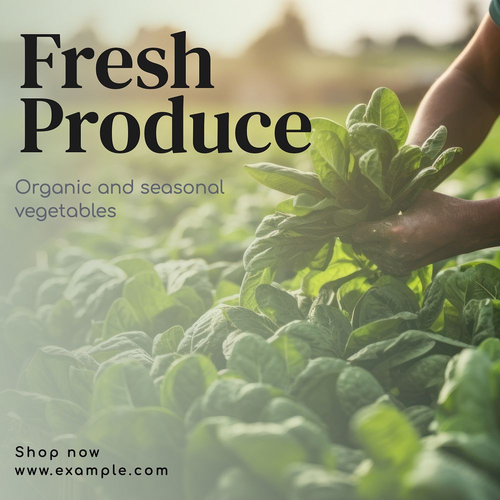 Fresh produce Instagram post template, editable text