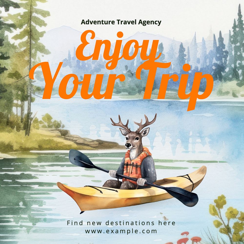 Enjoy your trip Instagram post template, editable text