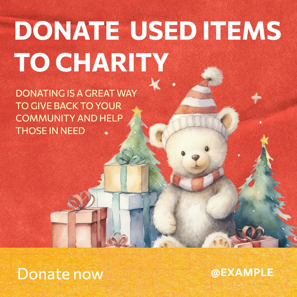 Donate to charity Instagram post template, editable text