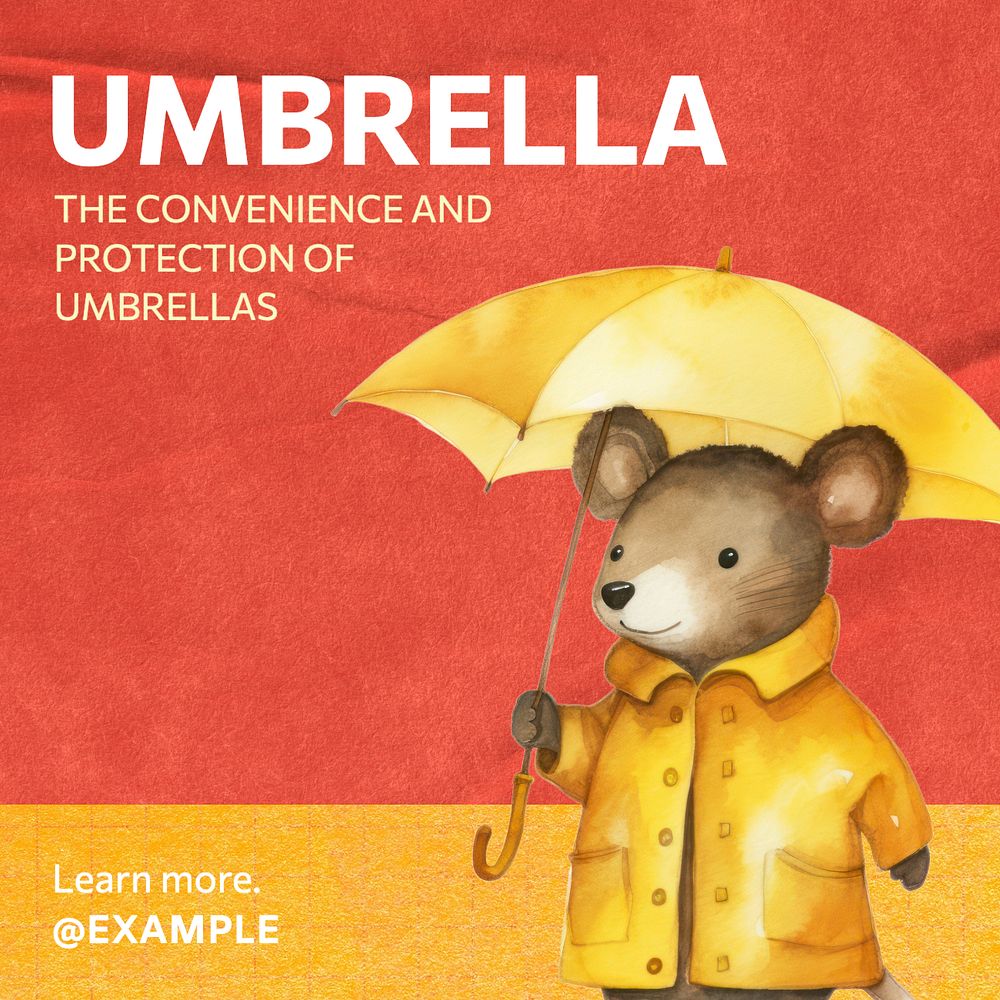 Umbrella Instagram post template, editable text