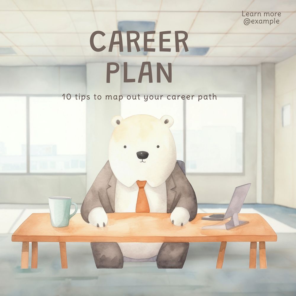 Career plan Instagram post template, editable text