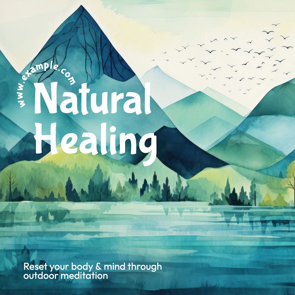 Natural healing Instagram post template, editable text