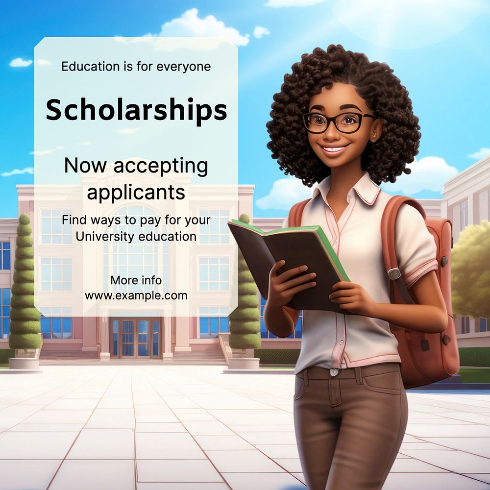 Scholarships Instagram post template, editable text