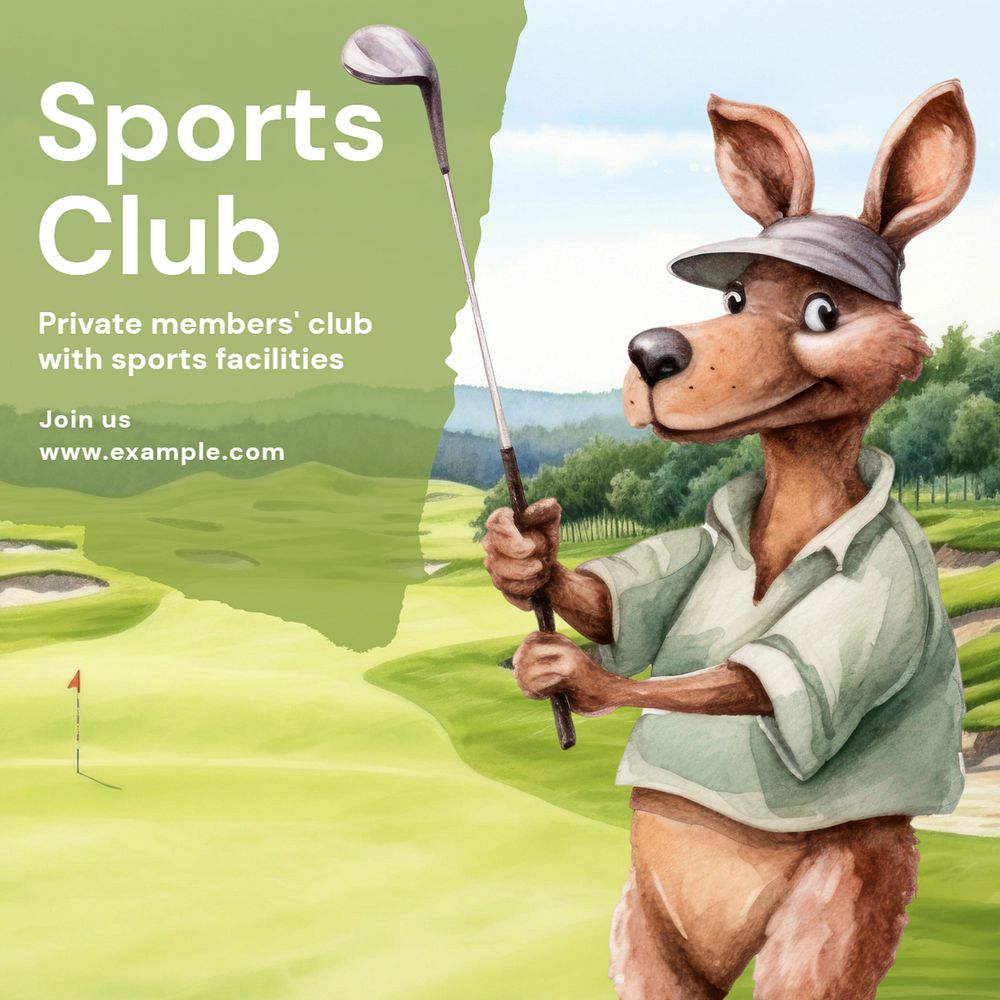 Sports club Instagram post template, editable text